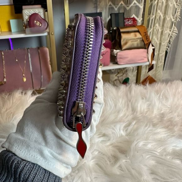 Rare Christian Louboutin Spike studds Round zipper long wallet - Picture 7 of 17
